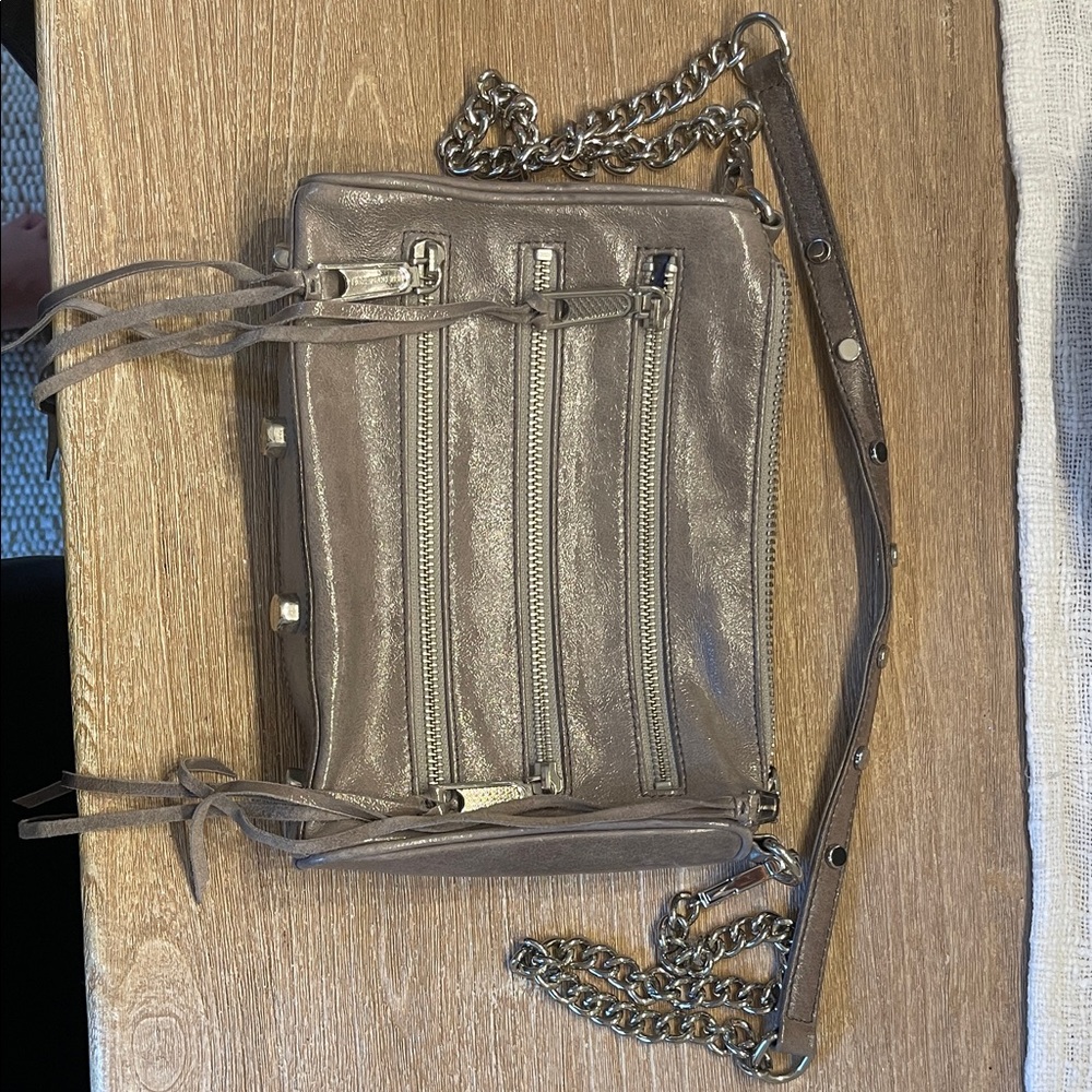 Rebecca Minkoff Metallic Crossbody Bag with Chain Strap
